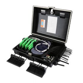 Caja NAP SAT 8 Puertos IP65 con Splitter 1X8 SC-APC y Adaptadores